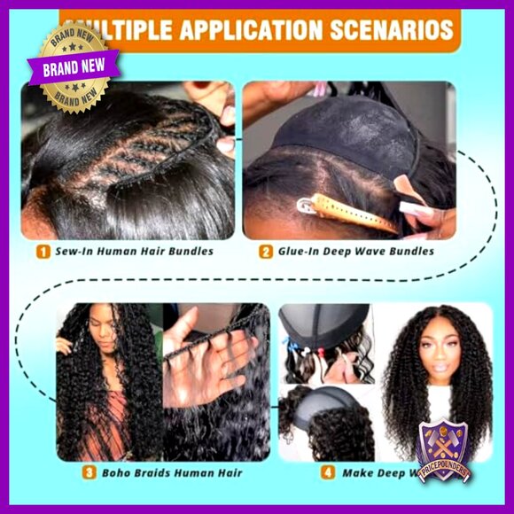 100% Brazilian Virgin Human Hair Bundles Deep Wave 22-28 Inch Extensions main image 6